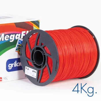 ROJO 4kg PLA MEGAFILL Grilon -No Rebobinable-