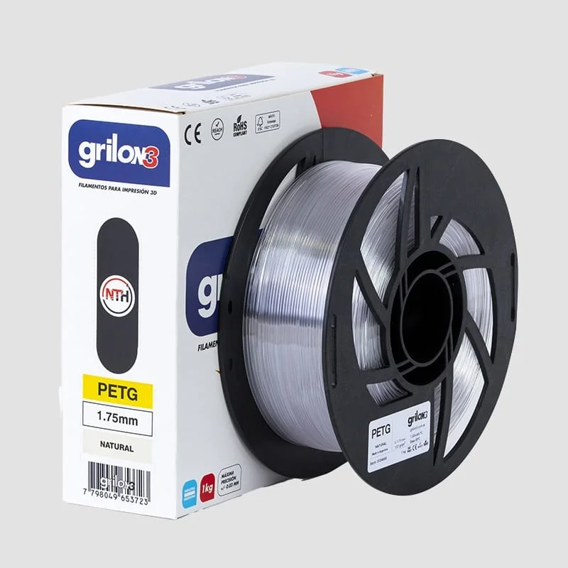 NATURAL PETG GRILON FILAMENTO 3D 1.75MM 1KG M77INT175CJ