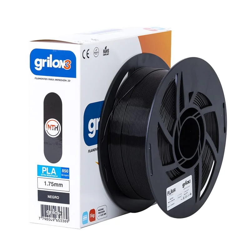 NEGRO PLA+ 850 GRILON FILAMENTO 3D 1.75MM 1KG PLAMAS GRILON
