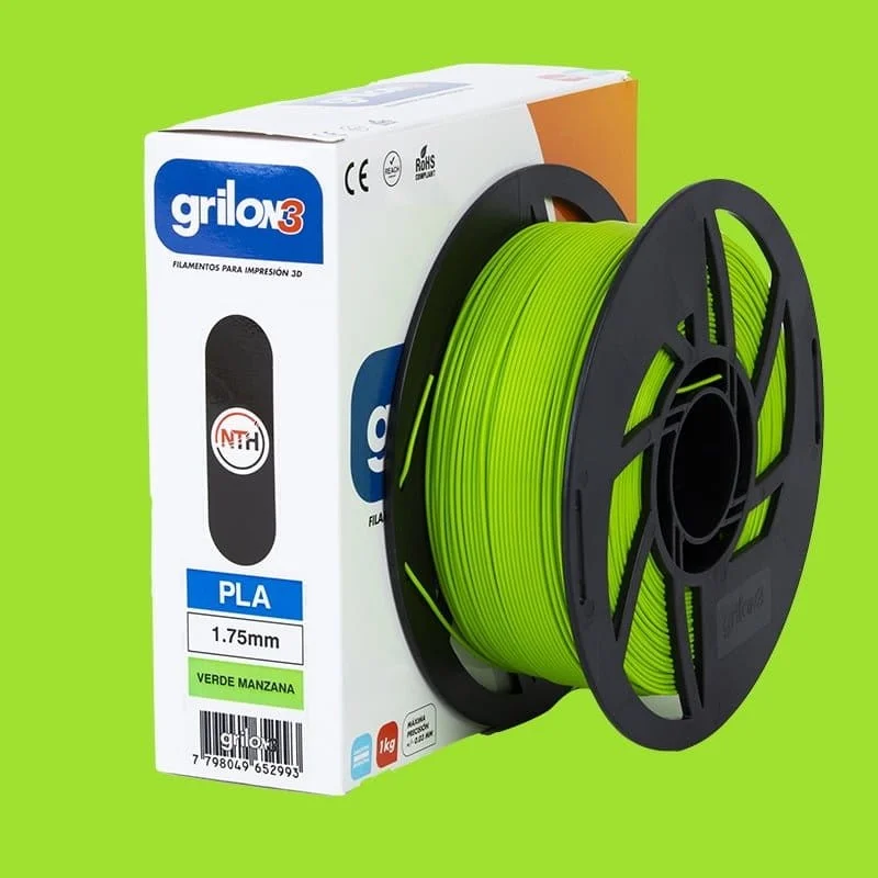 VERDE MANZANA PLA GRILON FILAMENTO 3D 1.75MM 1KG