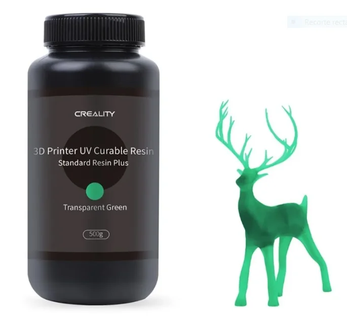 VERDE TRANSPARENTE Dura Plus Resina Creality 1000G 1KG