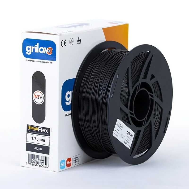 SIMPLIFLEX NEGRO GRILON FILAMENTO 3D 1.75MM 1KG FLEXIBLE