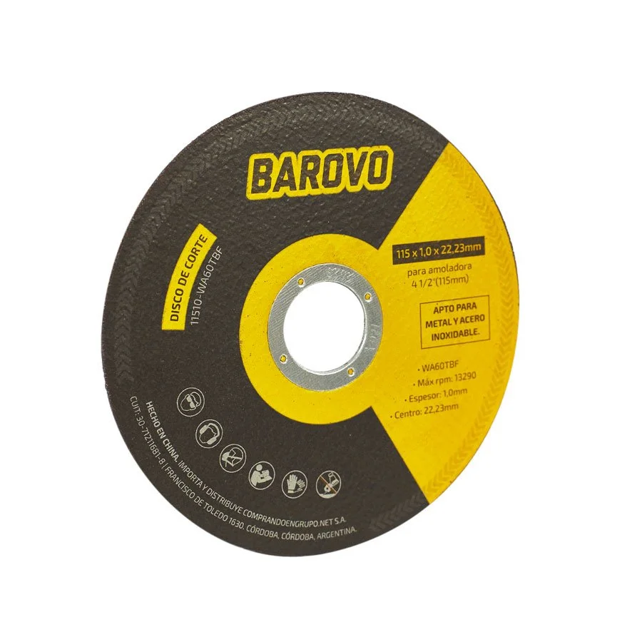 Disco de corte 4 1/2" espesor 1,6 mm BAROVO 11516-WA46TBF x 1 unidad
