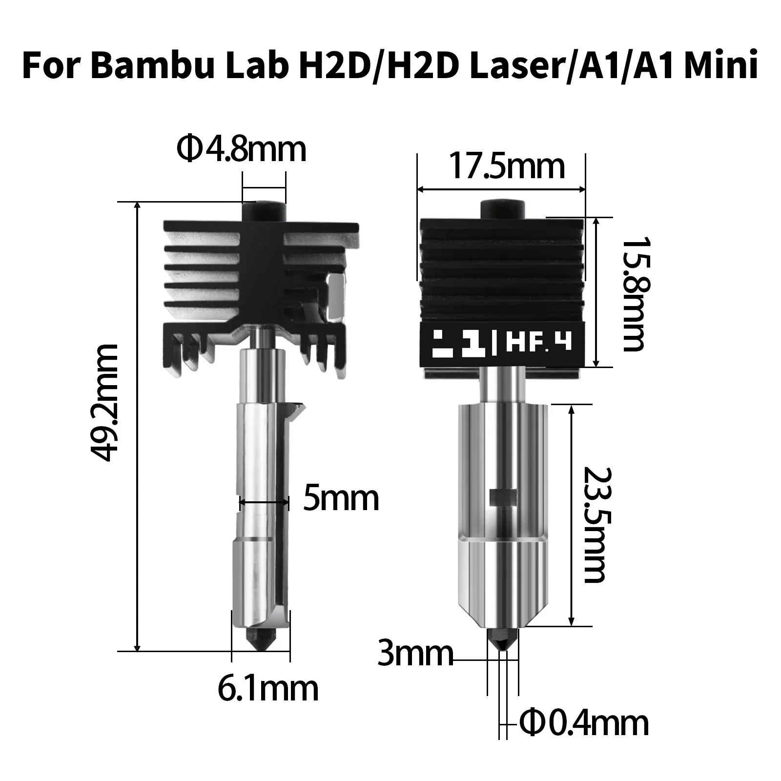 0.4 H2D  Hotend PARA Bambu Lab alta velocidad pico Upgrade generico PICO INTERCAMBIABLE  PH-H2D-04175 C29 
