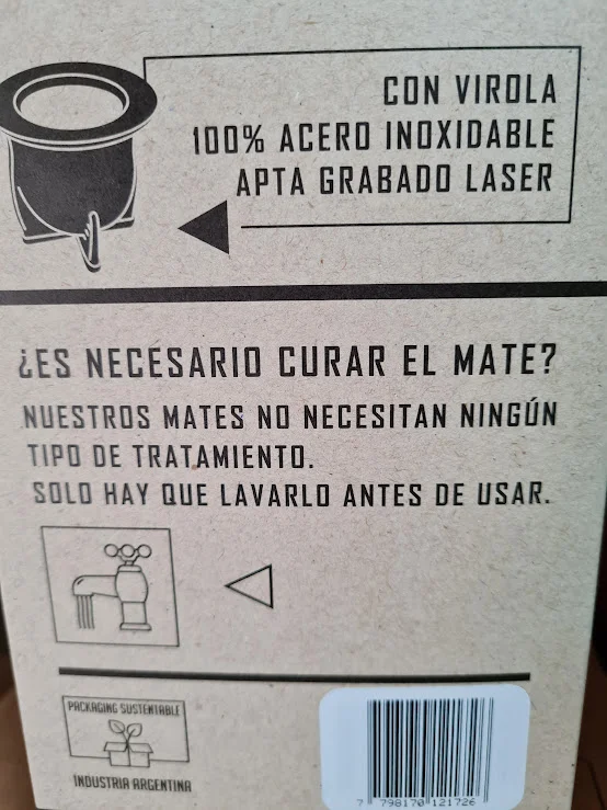 Suela MATE LASERABLE con bombilla acero inoxidable