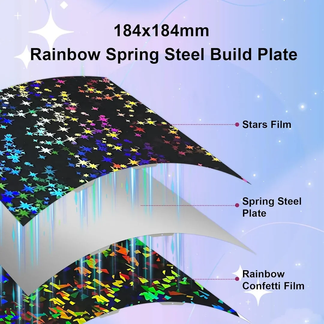 Cama magnetica Holografica Bambu Lab A1 mini 184mm*184mm PEF coating + frosted coating  PHC-184  C25 