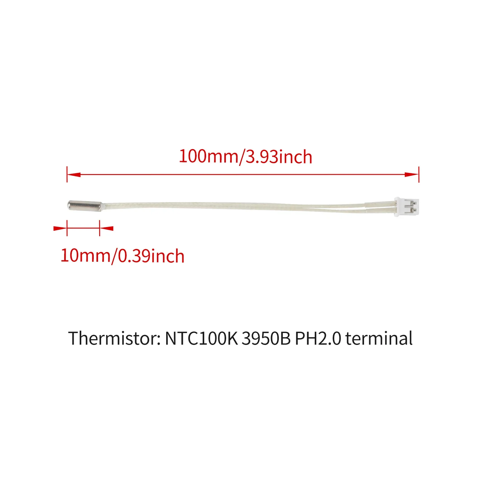 Termistor específico para ELEGOO Neptune 4, longitud de 100 mm NTC-EG generico C10