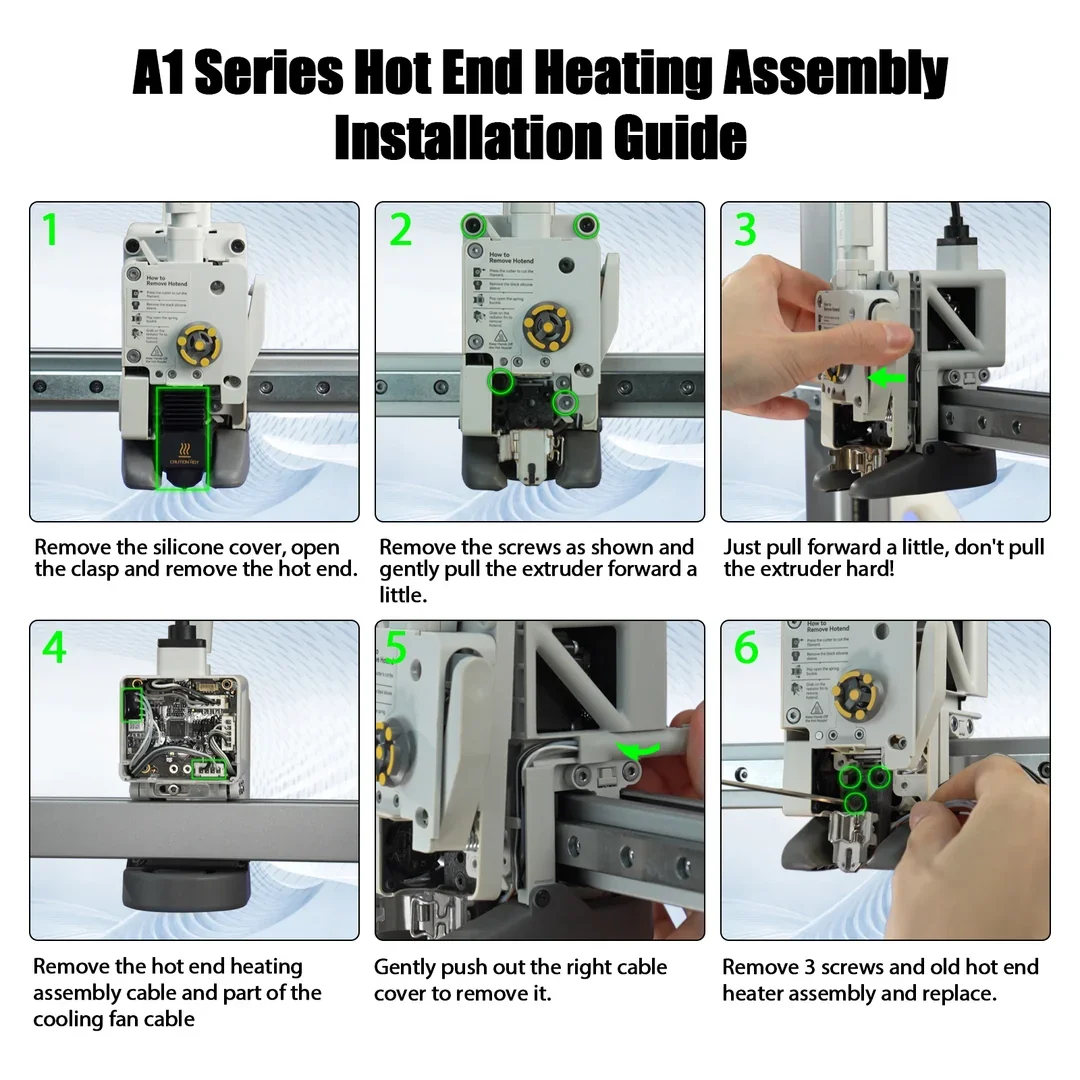 Conjunto de calentamiento de Hotend Bambu Lab (A1 Series) 0183 C28