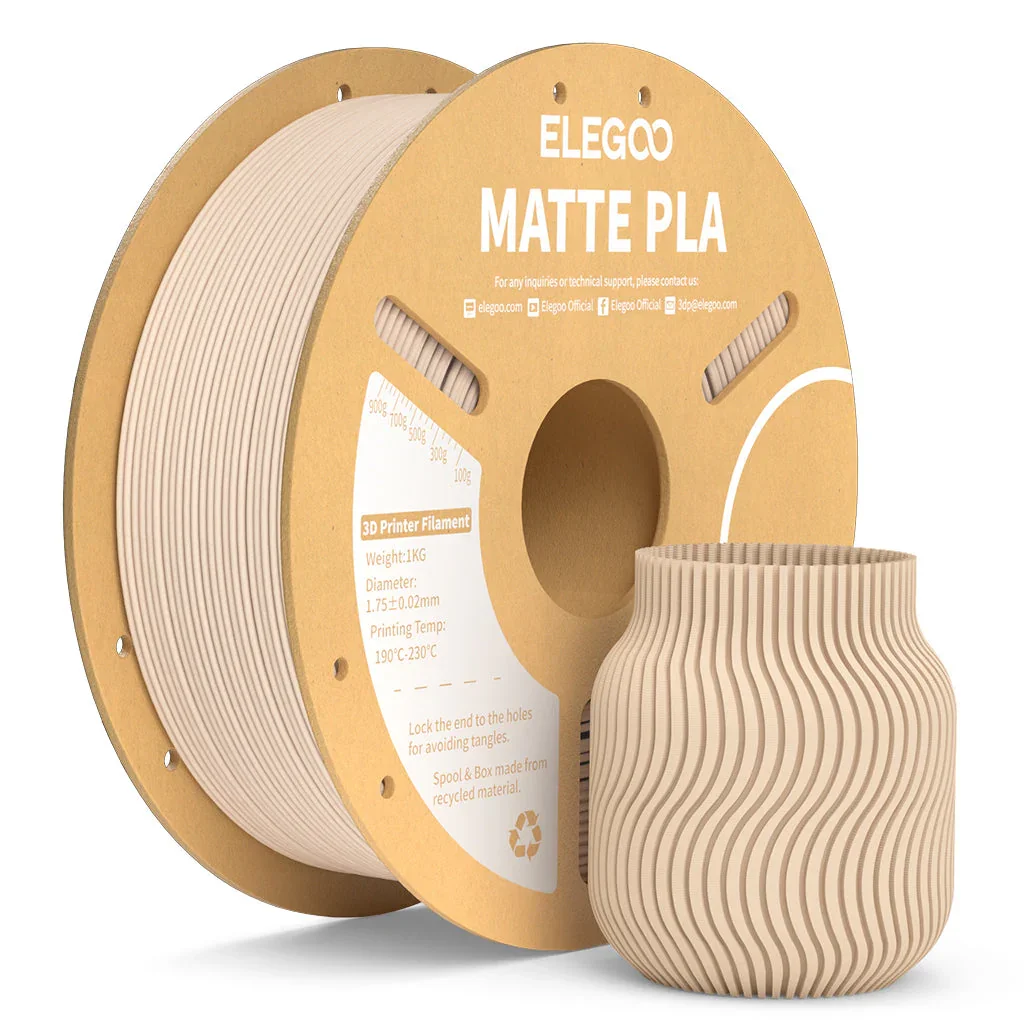 BEIGE MATTE PLA Elegoo Filamento  Diámetro 1,75mm 1kg 50.203.0373