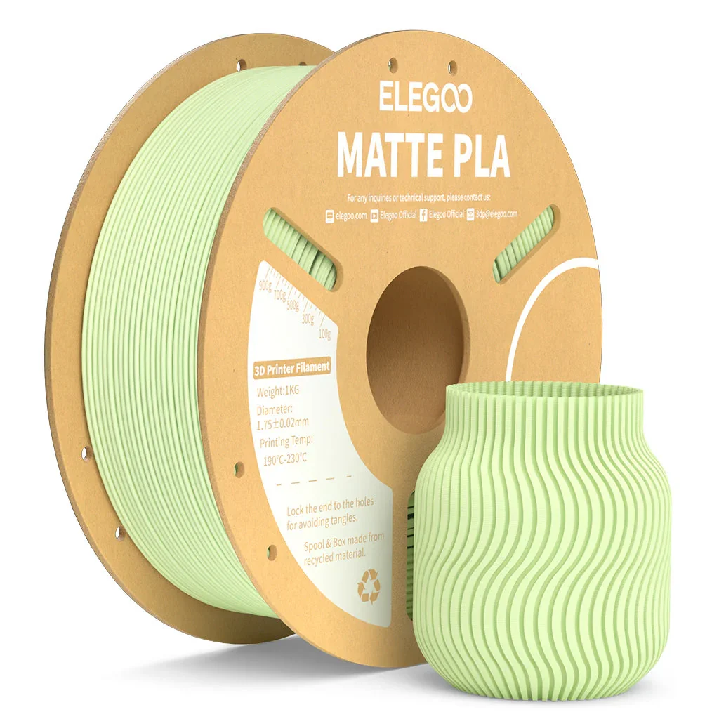 VERDE MENTA MATTE PLA Elegoo Filamento  Diámetro 1,75mm 1kg 50.203.0373