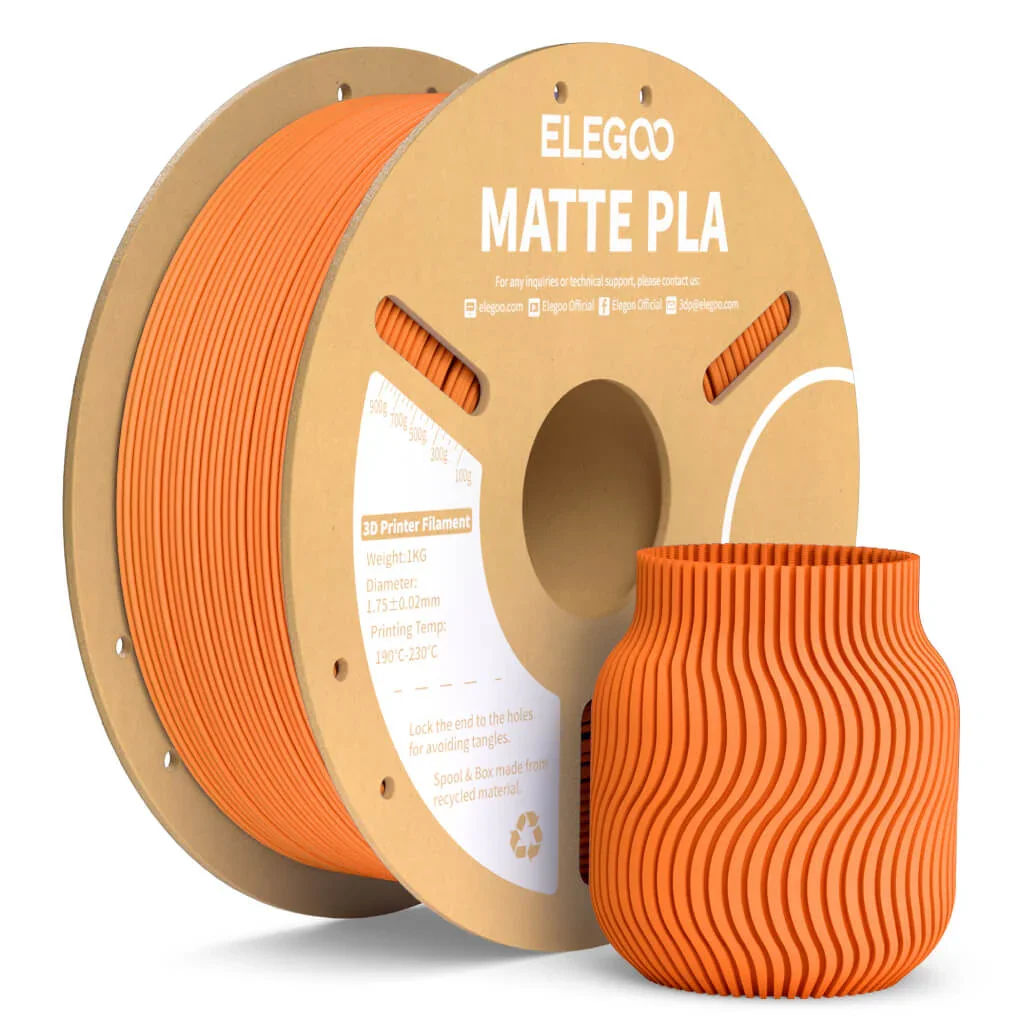 NARANJA MATTE PLA Elegoo Filamento  Diámetro 1,75mm 1kg 50.203.0737