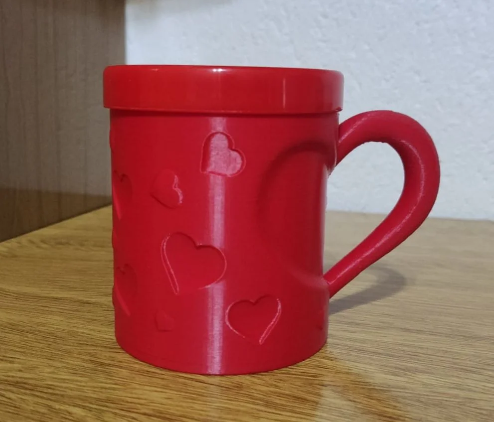 ROSA OSCURO ALTA TAZA interior de taza para impresión 3d con borde polimero AT