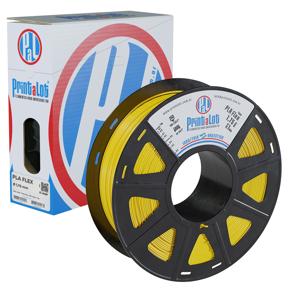 FLEXIBLE AMARILLO PLAFLEX PrintaLot x1KG Filamento 3D DIAMETRO 1,75mm