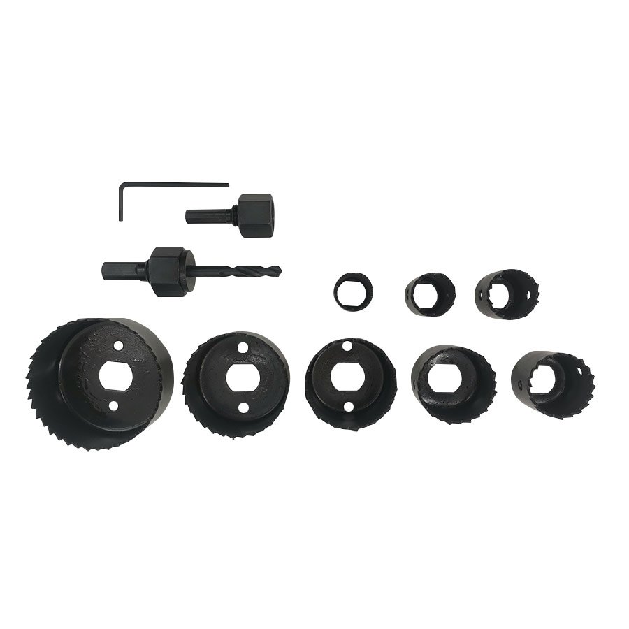 Juego brocas Mechas Sierras Copas X 11 P Madera Yeso con Estuche Barovo