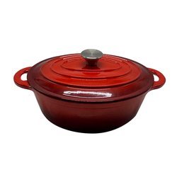 Olla oval de hierro esmaltado rojo degradado 30 cm VONNE CCN058