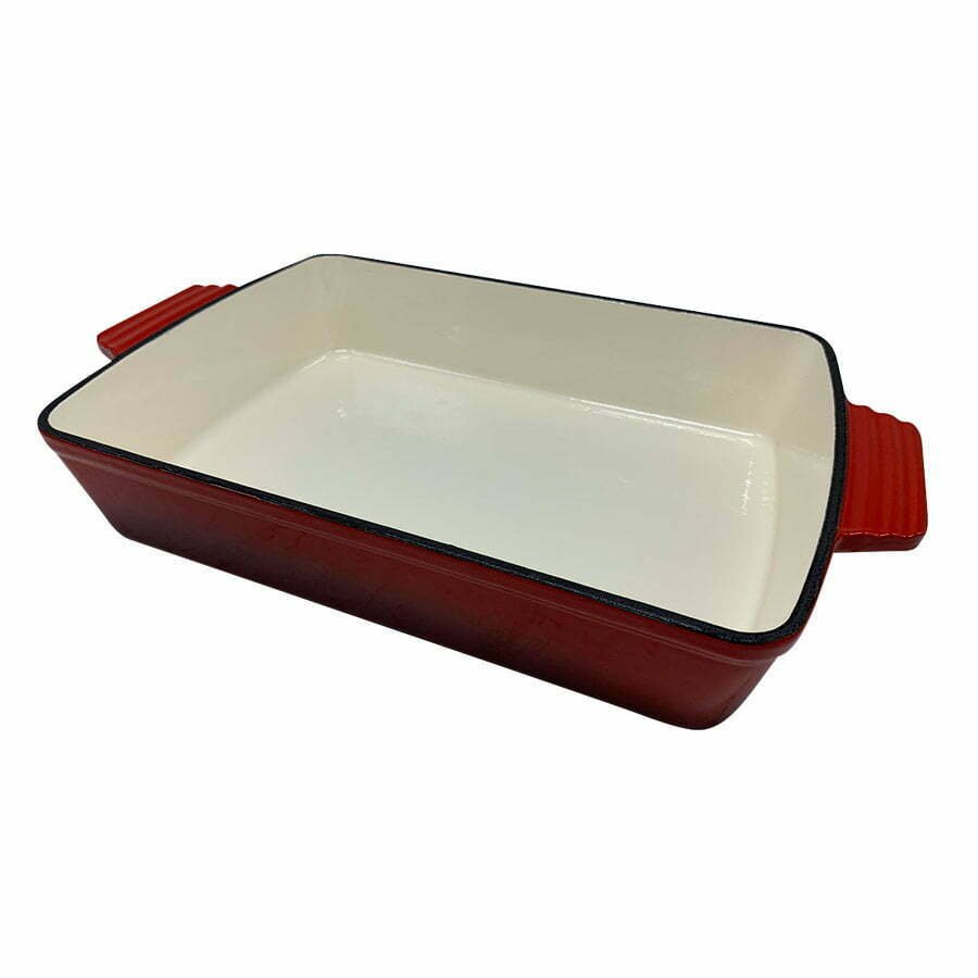 Asadera de hierro esmaltado rojo degradado 30 cm CCN062