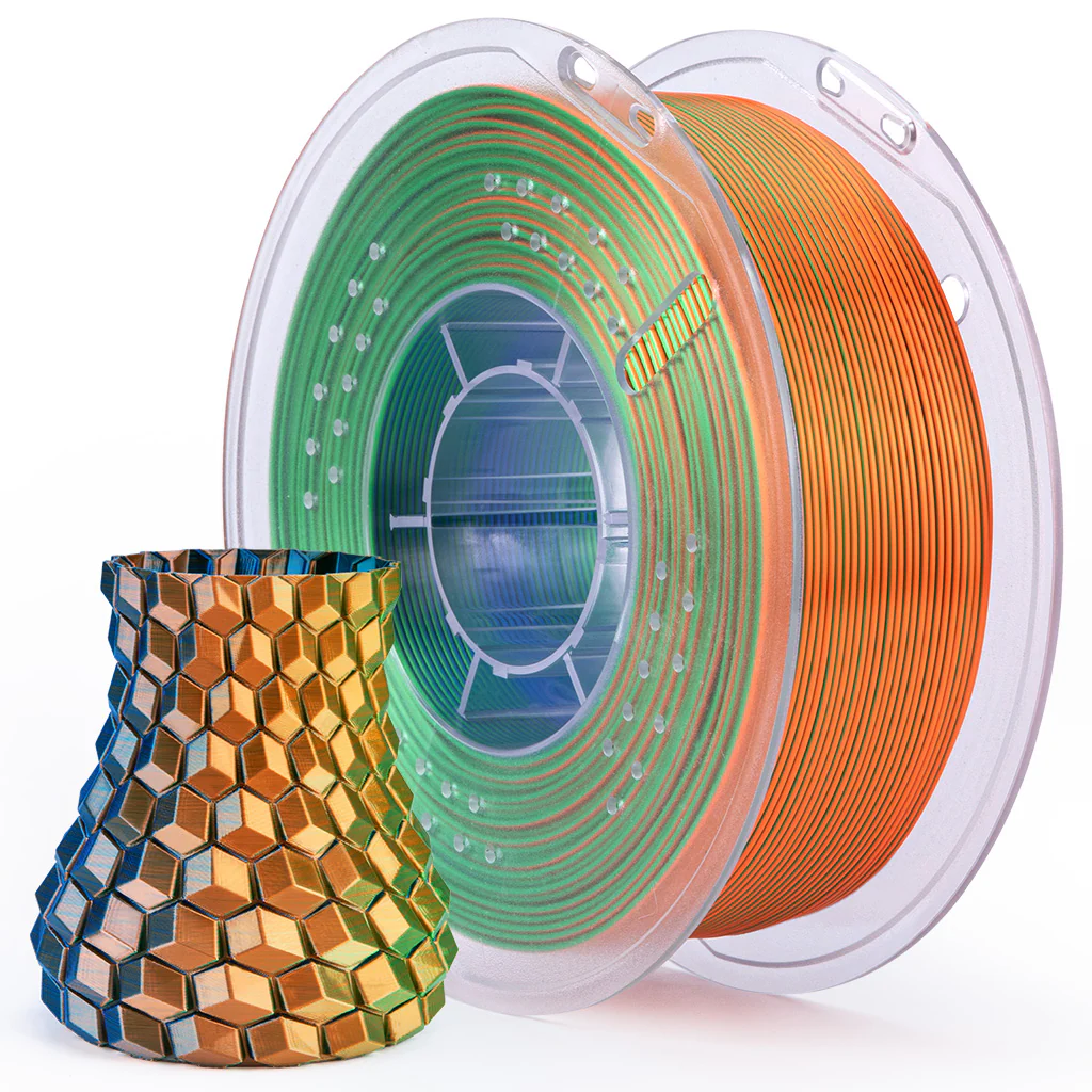 AZUL VERDE NARANJA SILK PLA Elegoo Filamento  -1.75mm-1KG 50.203.0337