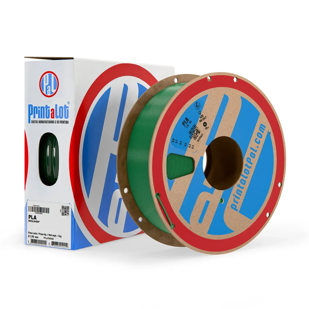 VERDE PLA PrintaLot x1KG Filamento 3D DIAMETRO 1,75mm