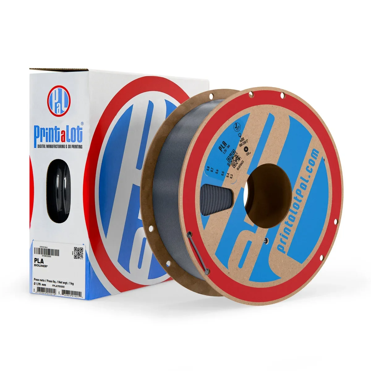GRIS PLA PrintaLot x1KG Filamento 3D DIAMETRO 1,75mm