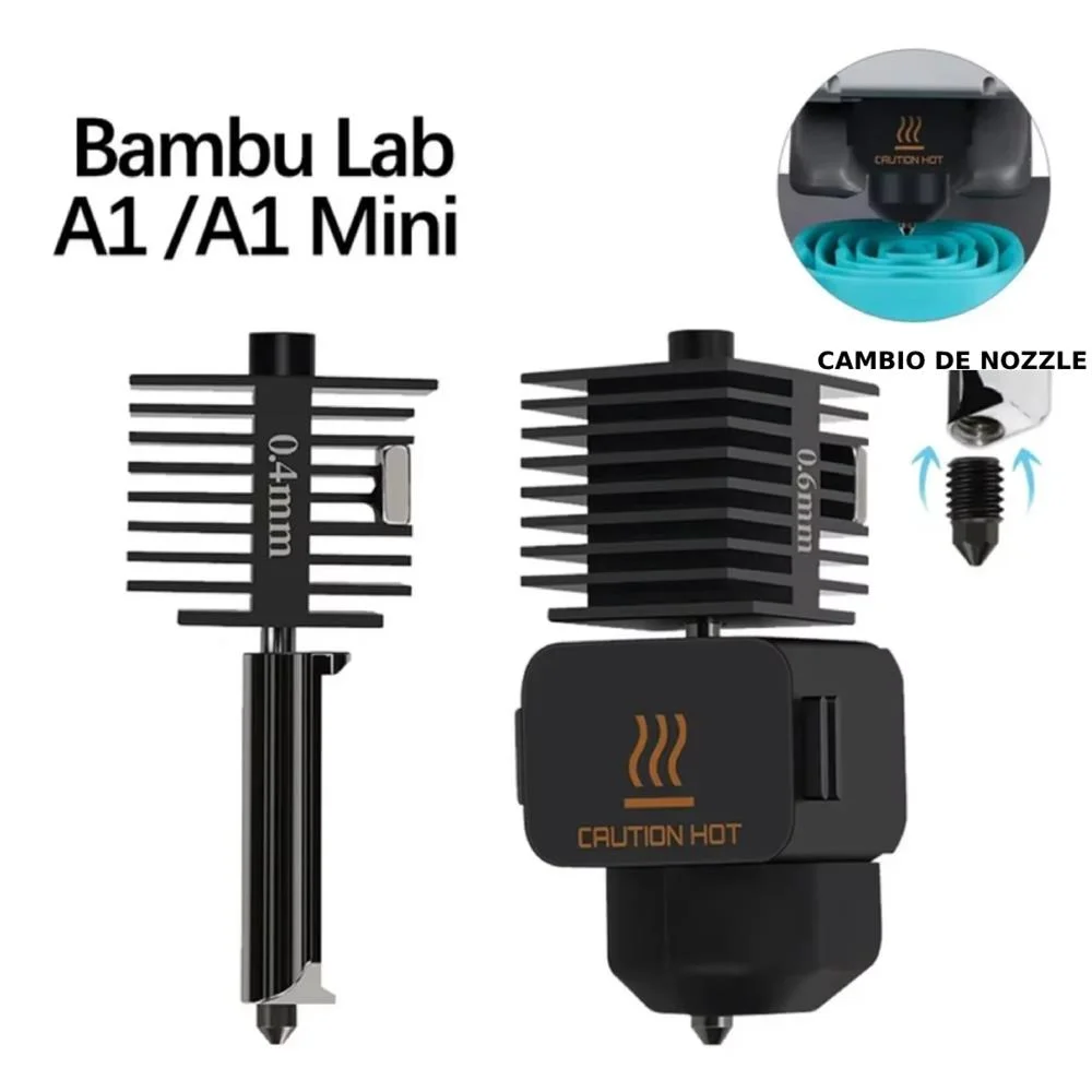 0.4 A1 Hotend Bambu Lab alta velocidad Acero Inoxidable pico Upgrade generico 32791 C3