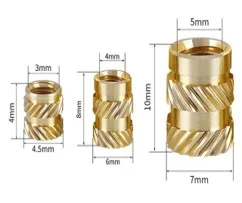 Knurled copper nut M3*4*OD 4.5 insertos impresion 3d