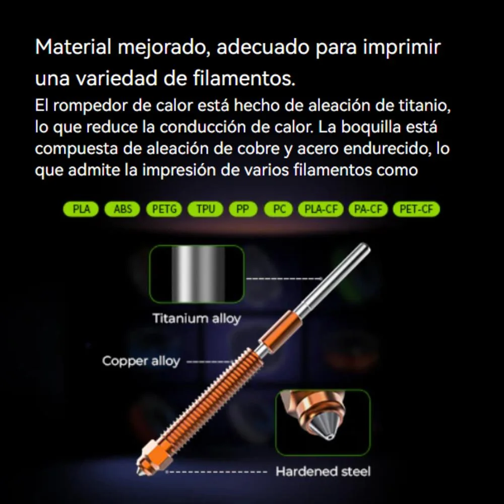 Pico 0.4mm Acero Endurecido Unicorn Creality HI - K2 Plus 33291