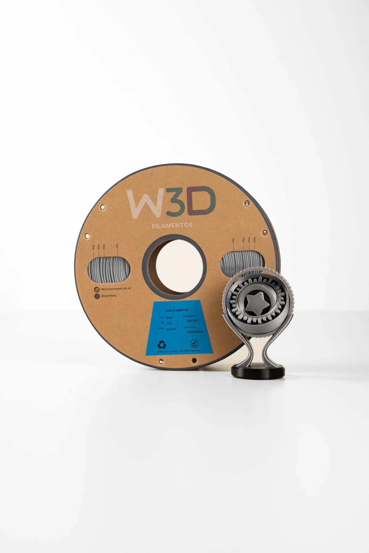 SILK PLATA (Silk Silver) PLA W3D FILAMENTO 3D 1.75MM 1KG 0103017