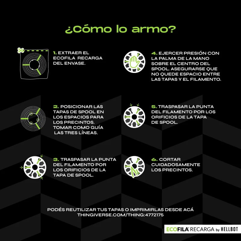 Arena Pastel SIN CARRETEL Filamento Hellbot ECOFILA 1Kg PLA 1,75mm ECOFILA 3654