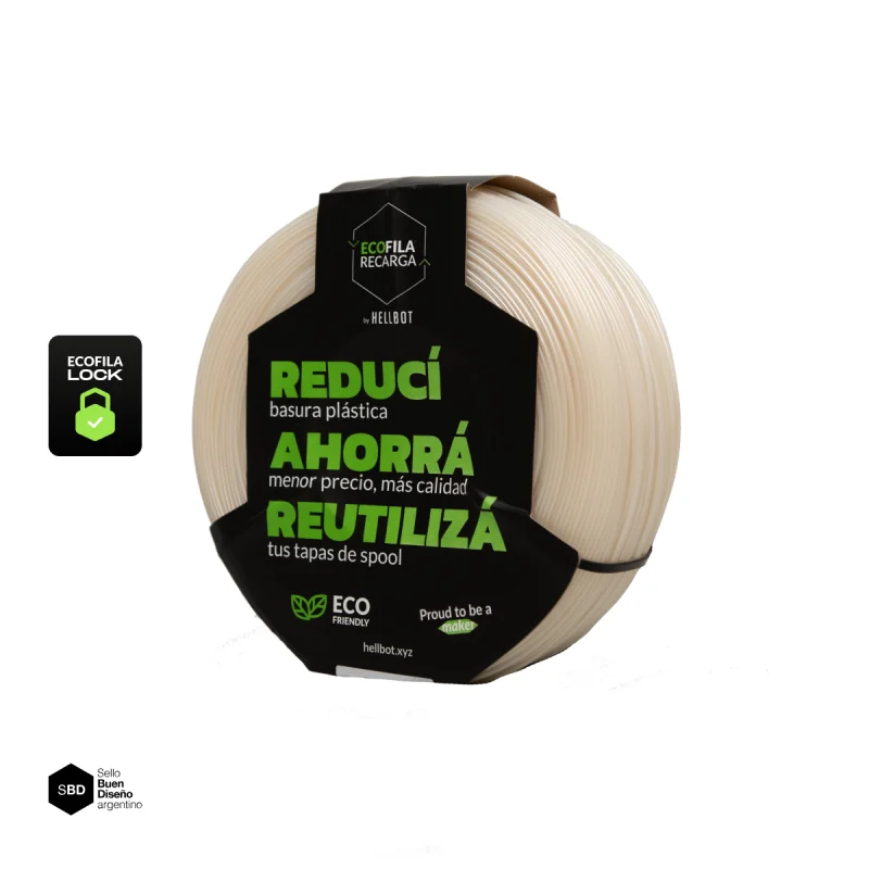 Diamante Traslucido  SIN  CARRETEL PLA Filamento 3D Hellbot 1Kg 1.75mm ECOFILA 3659