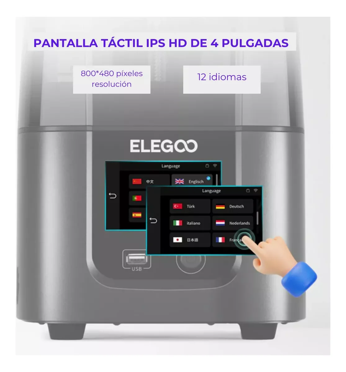 Mars 4 ultra 9k wifi 153x77x165mm Impresora Resina Elegoo