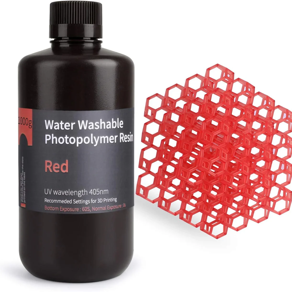 ROJO LAVABLE AL AGUA RESINA ELEGOO 500Gr 50.103.0002