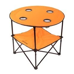 Mesa camping plegable con portavaso