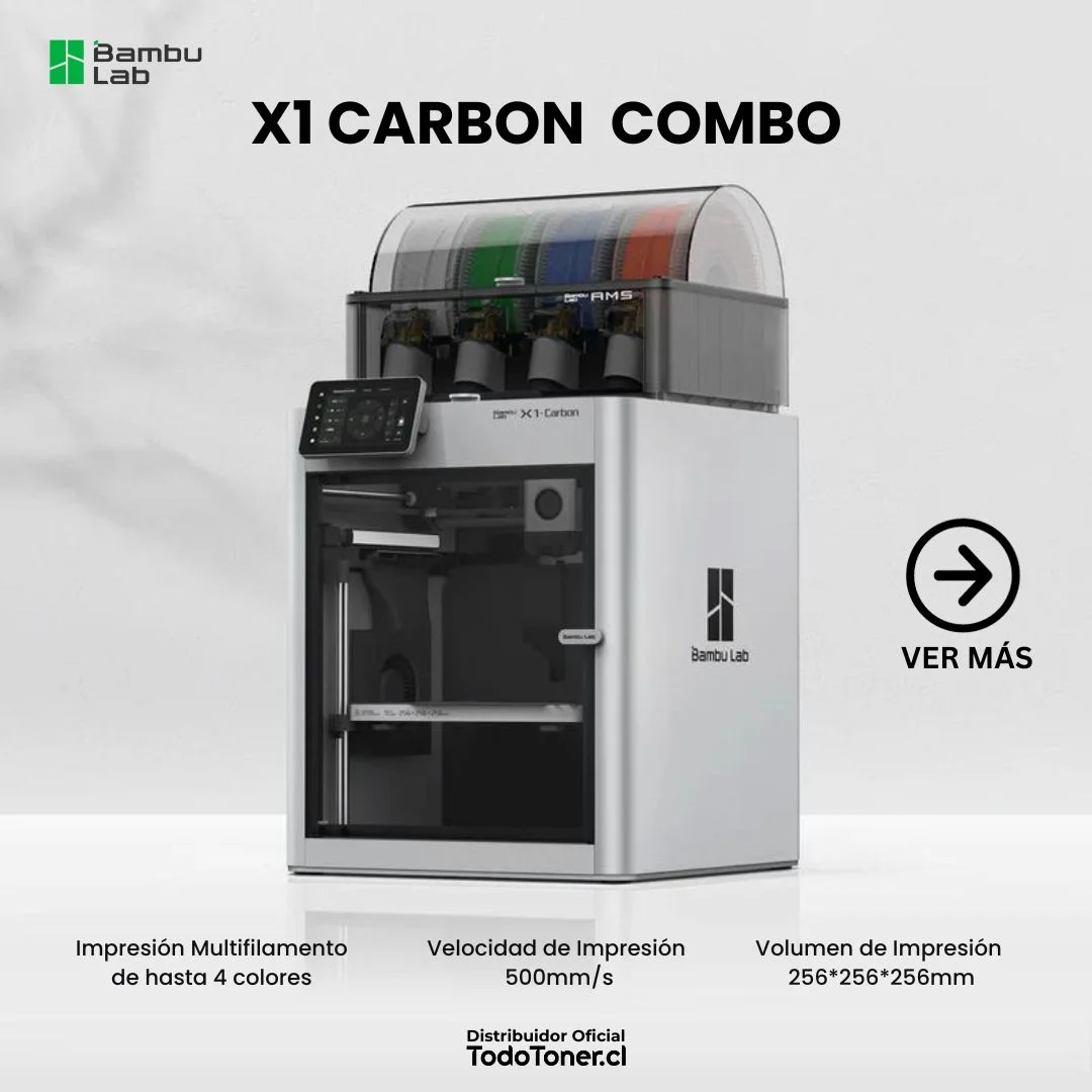 X1 Carbón Combo 256x256x256 usada +900hs Impresora 3D FDM Bambu Lab 30 dias de garantia