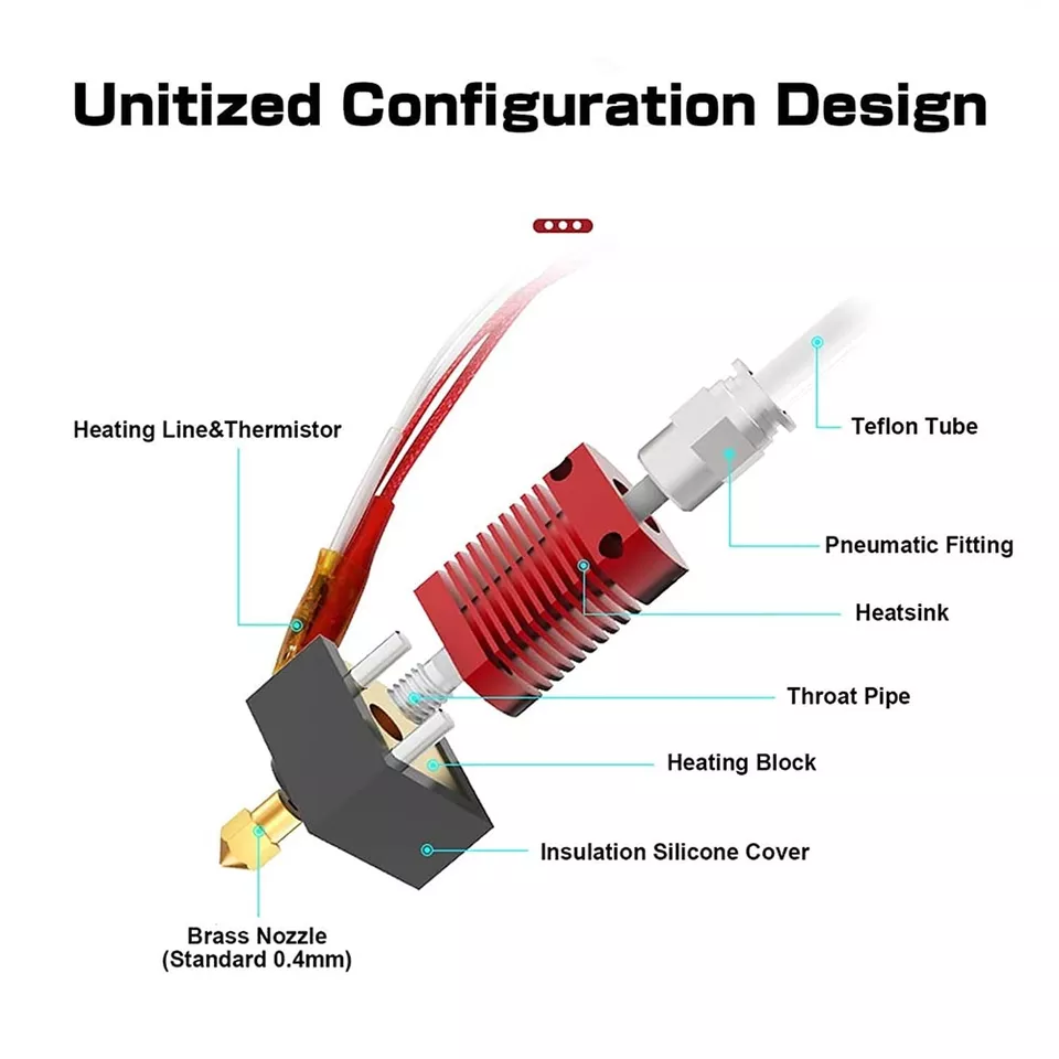 Hotend MK8 kit Creality para Ender 3, 3 PRO , 3 V2 - 4001030023