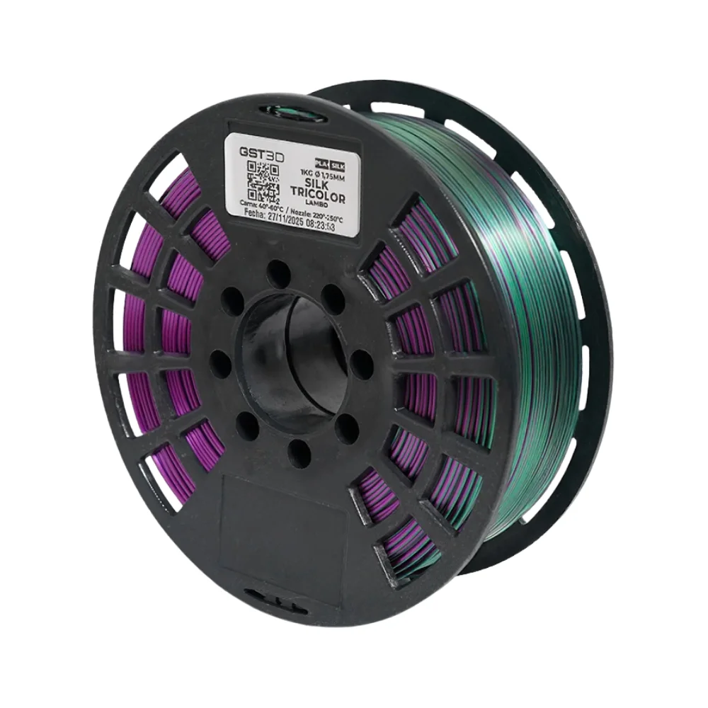 TRICOLOR LAMBO GST CON CAJA PLA SILK Filamento 3D 1.75 1KG