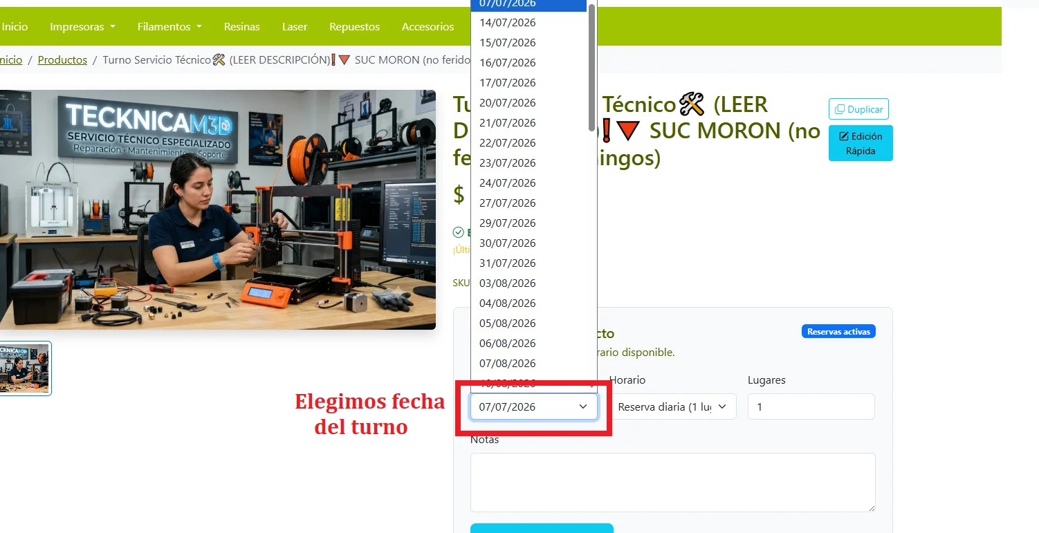 Turno Servicio Técnico🛠 (LEER DESCRIPCIÓN)❗🔻 SUC MORON (no feridos ni domingos)