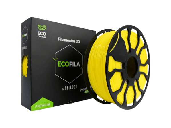 Amarillo CON CARRETEL PLA HELLBOT Filamento 3D 1,75mm x 1KG ECOFILA 3594