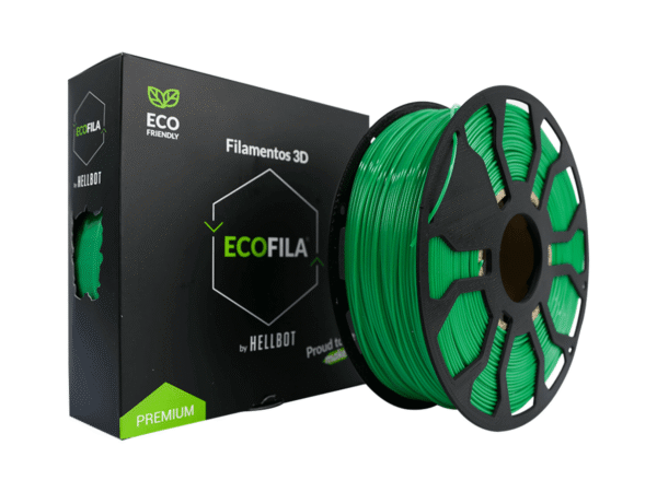Verde CON CARRETEL PLA HELLBOT Filamento 3D 1,75mm x 1KG ECOFILA 3639