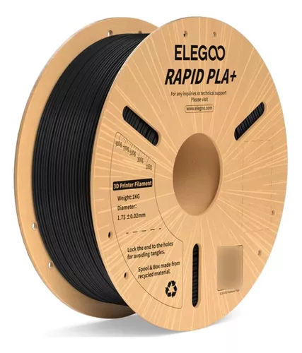NEGRO Rapid Pla Plus Elegoo Filamento Diámetro 1,75mm 1kg 50.203.0114