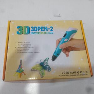 Lápiz 3d LCD color celeste + Base + Cable USB + Filamentos PLA 3D 3DPEN-2 (SIN GARANTIA)