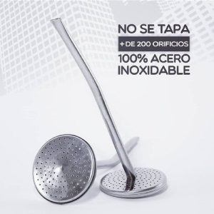 bombilla de acero inoxidable saca yerba