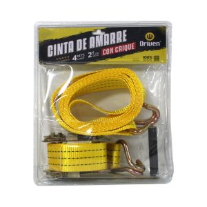 Cinta amarre con criquet 2" x 4 metros Amarilla DRIVEN CA20400