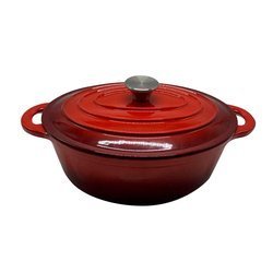 Olla oval de hierro esmaltado rojo degradado 30 cm VONNE CCN058