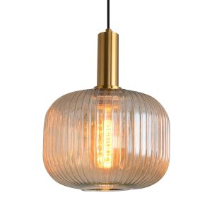 Luminaria Lampara aplique colgante oval 21 cm ámbar