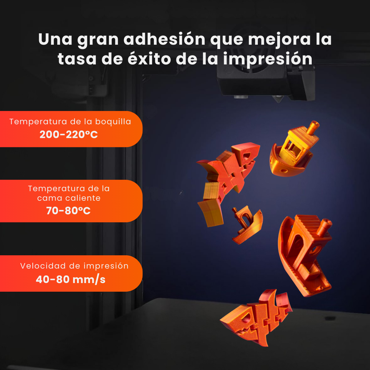 SILK Tri ORO PURPURA AZUL Gold Purple Blue GST sin CAJA PLA Filamento 3D 1.75 1KG - Imagen 3