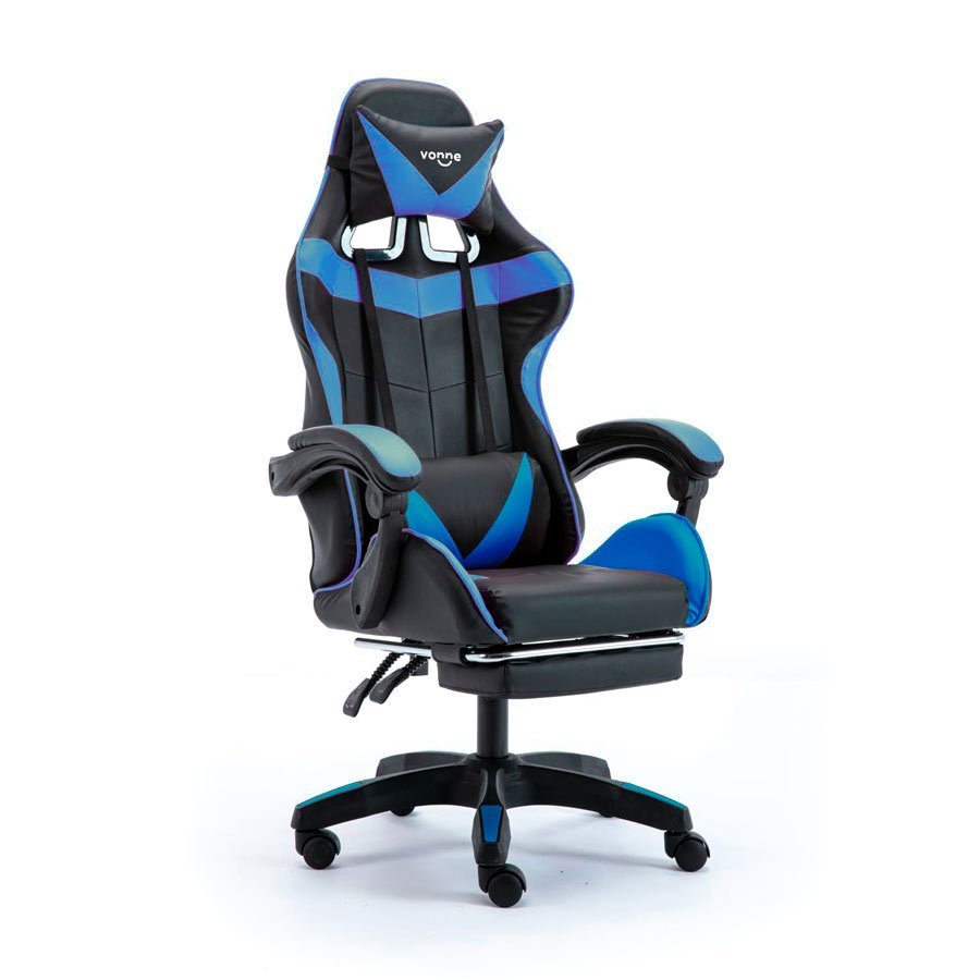 Silla gamer PC color negro/azul VONNE SV-G01