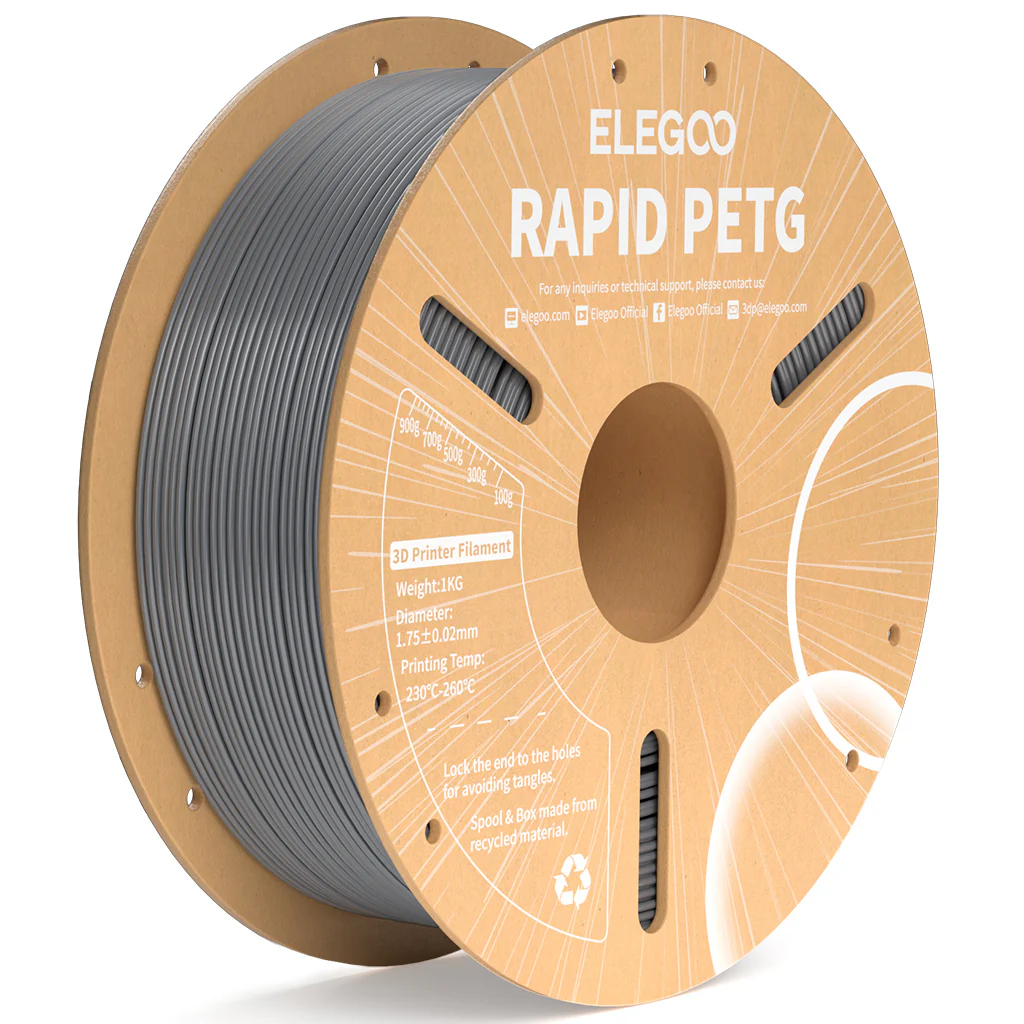 GRIS ESPACIAL PETG RAPIDA ELEGOO FILAMENTO -1.75mm-1KG 50.203.0312