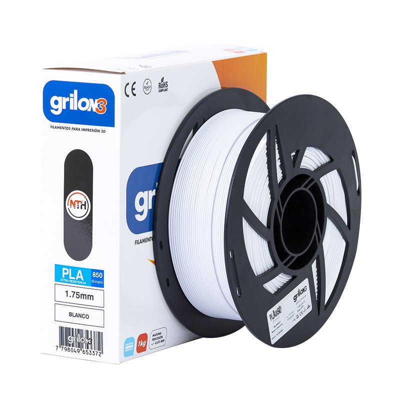 BLANCO PLA+ 850 GRILON FILAMENTO 3D 1.75MM 1KG PLAMAS GRILON