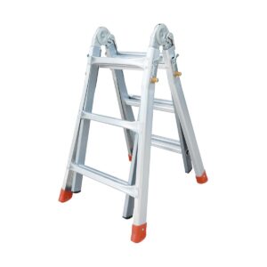 Escalera de aluminio 4x3 con pies extensibles 2,63 m MIYAWA DEEI-E263