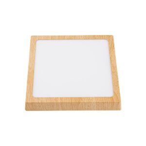 Plafón Lampara LED Forest cuadrado 18 W, color madera - frío